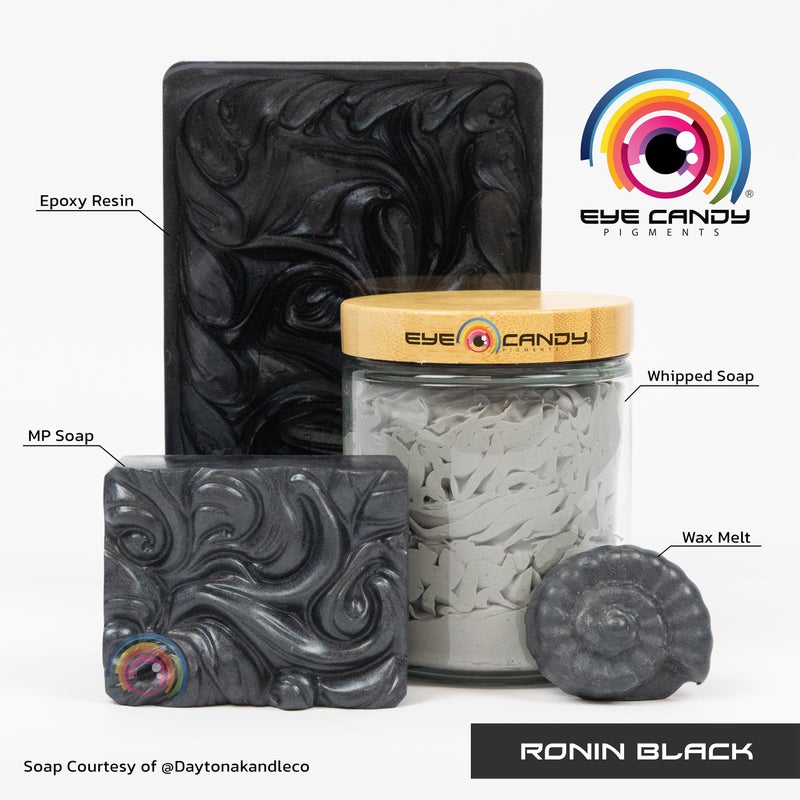 Eye Candy Pigments Premium Black Mica Powder - Ronin Black (50gr) - for Epoxy, Resin, Soap, Paint, Woodworking, Acrylic Pouring, Bath Bombs, Fishing Lures - DIY Arts and Crafts Additive - Image 2